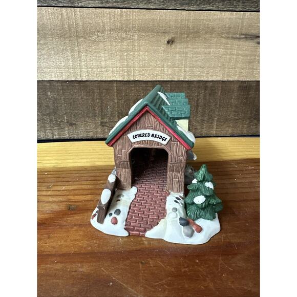 O'well Heartland Valley Village Deluxe Porcelain Covered Bridge In Box - Picture 1 of 6
